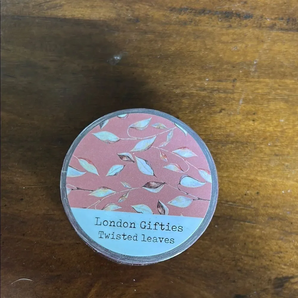 London Gifties Twisted Leaves Washi Tape NEW gold written print